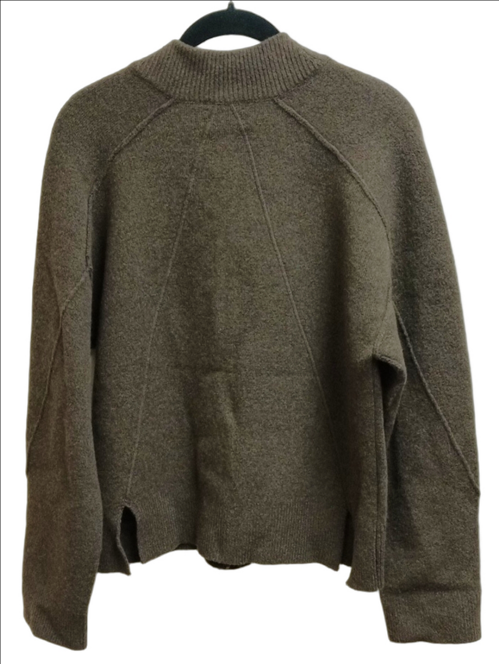 🆕🤎RAG & BONE "BRIDGET" RICH BROWN ITALIAN WOOL BLEND MOCKNECK CARDIGAN - Picture 11 of 16